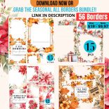 Christmas Border Clipart – Watercolor Christmas Tree & Gifts Page Border (PNG)