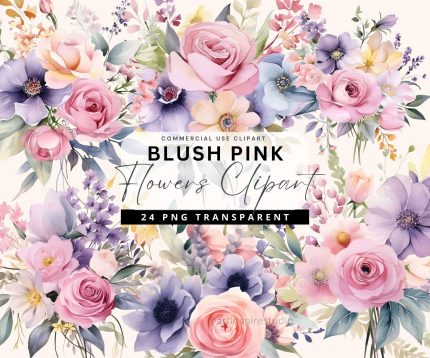 PNG Wildflowers Bouquet Clipart Bundle