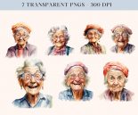 Funny old lady clipart bundle sublimation design pngs commercial use graphics
