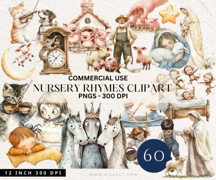 Watercolor Nursery Rhyme Clipart PNG Clip art